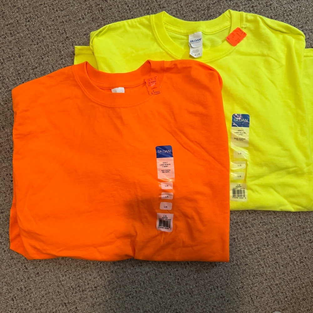 Gildan Kids Neon Orange and Yellow T-Shirts